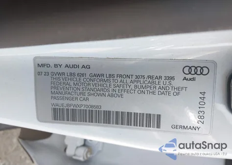 2023 Audi E-Tron Gt Prestige Quattro from USA, damaged, VIN WAUEJBFWXP7008583